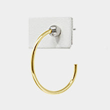 Load image into Gallery viewer, Two Tone 18K Gold Plated Brass Metal Ball Half Hoop Earrings
