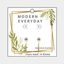 Load image into Gallery viewer, Two Tone 18K Gold Plated Brass Metal Ball Half Hoop Earrings
