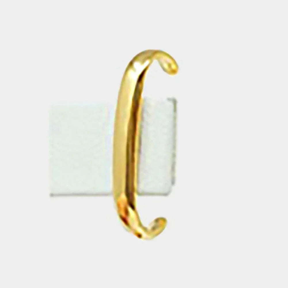 Gold 18K Gold Plated Brass Curved Metal Earrings - Jewelry Store by Erik Rayo