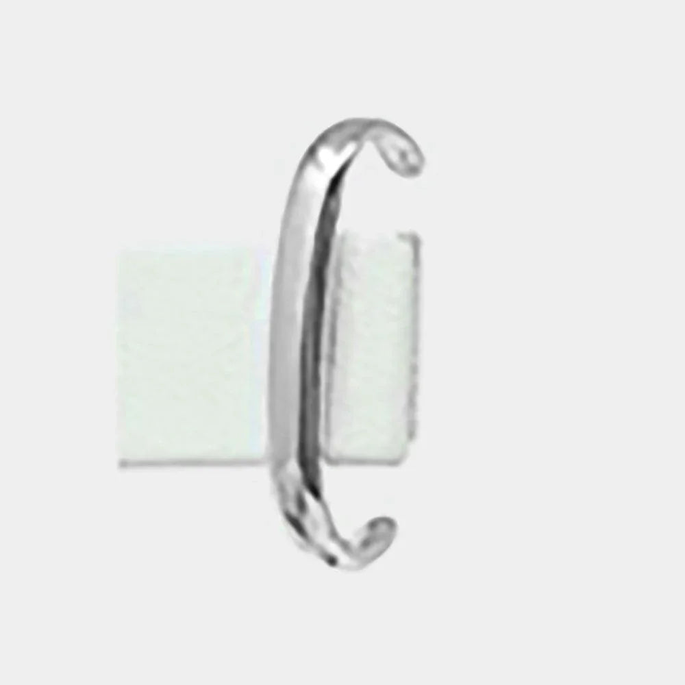 18K White Gold Plated Brass Curved Metal Earrings - Jewelry Store by Erik Rayo
