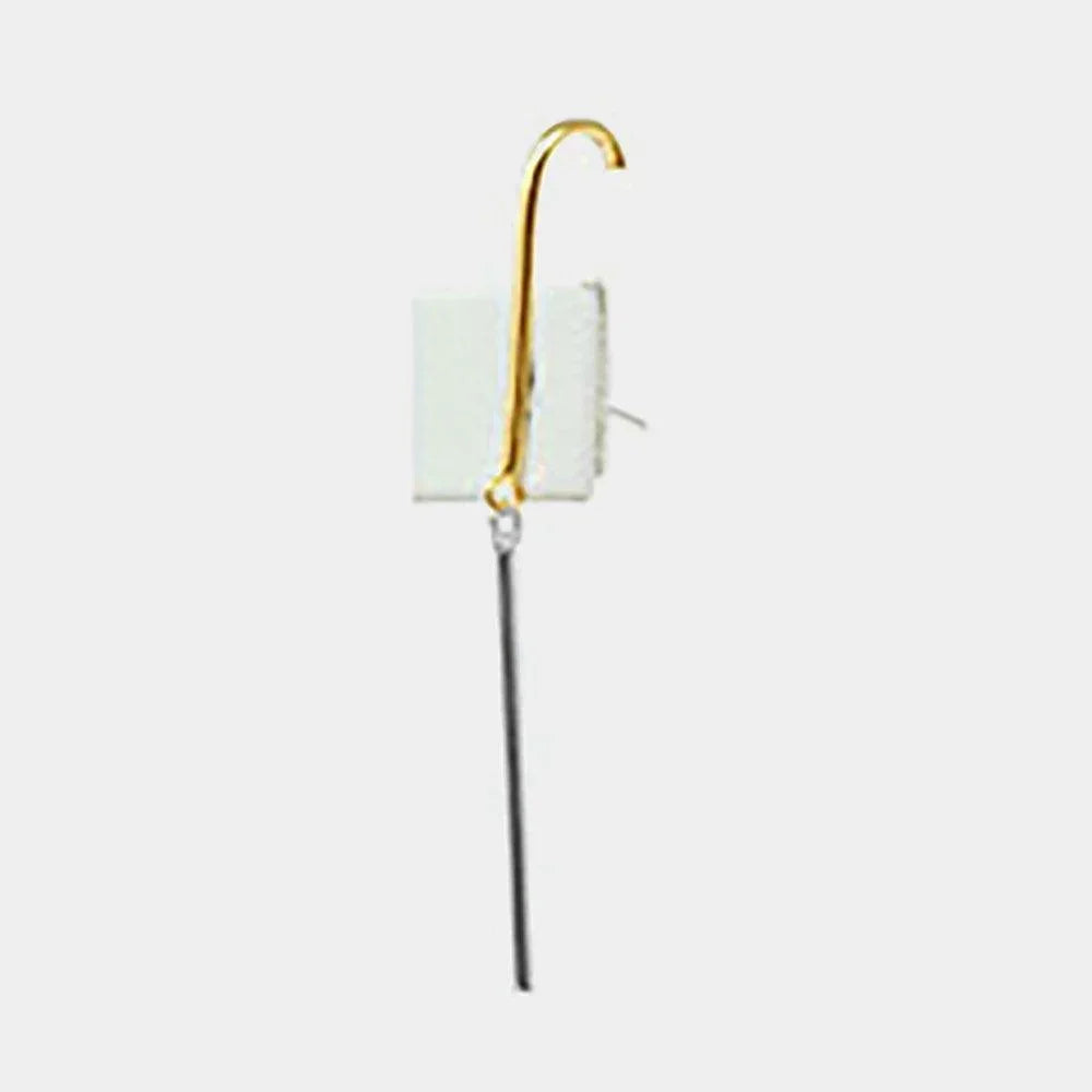 Two Tone 18K Gold Plated Brass Metal Bar Dangle Earrings - Jewelry Store by Erik Rayo