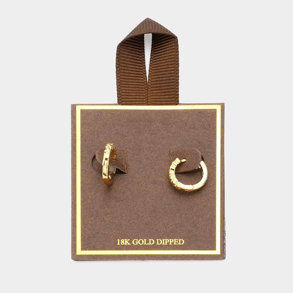 Gold 18L Gold Dipped Dainty Huggie Hoop Earrings - Jewelry Store by Erik Rayo