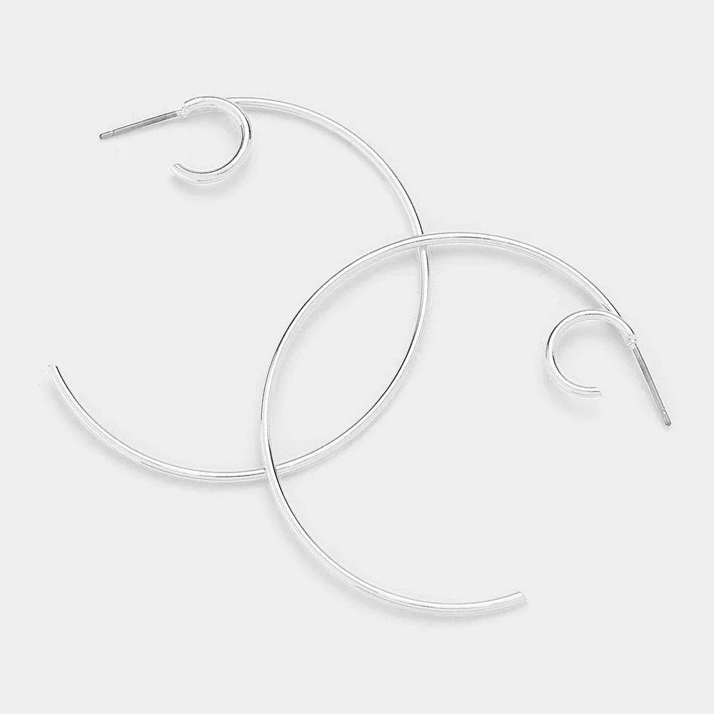 Geometric Metal Half Hoop Earrings - Jewelry Store by Erik Rayo
