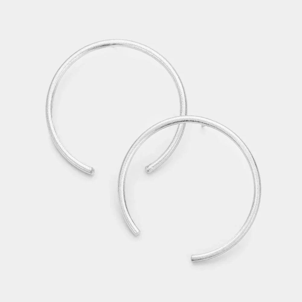 Silver Open Circle Metal Earrings - Jewelry Store by Erik Rayo