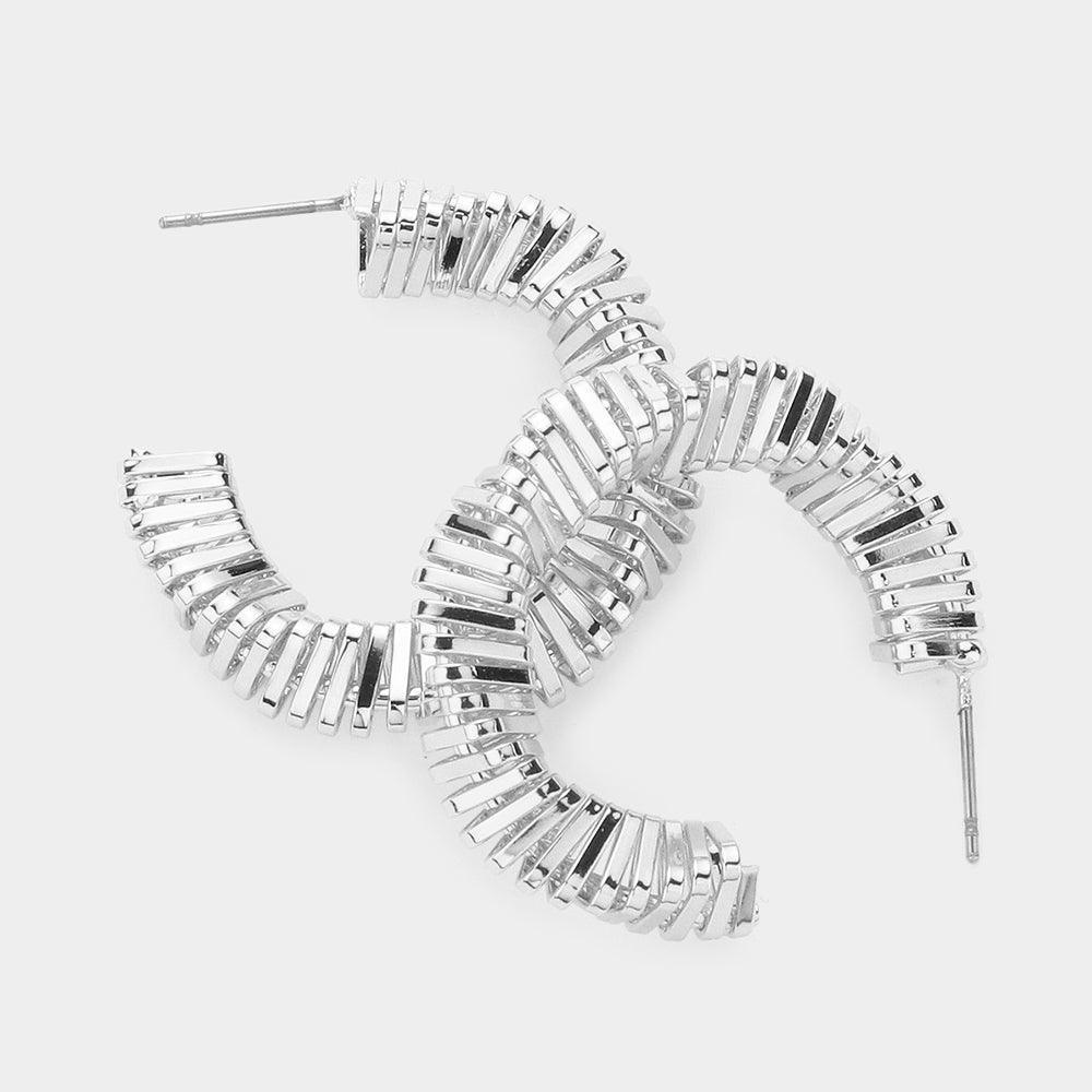 Twisted Metal Hoop Earrings - Jewelry Store by Erik Rayo