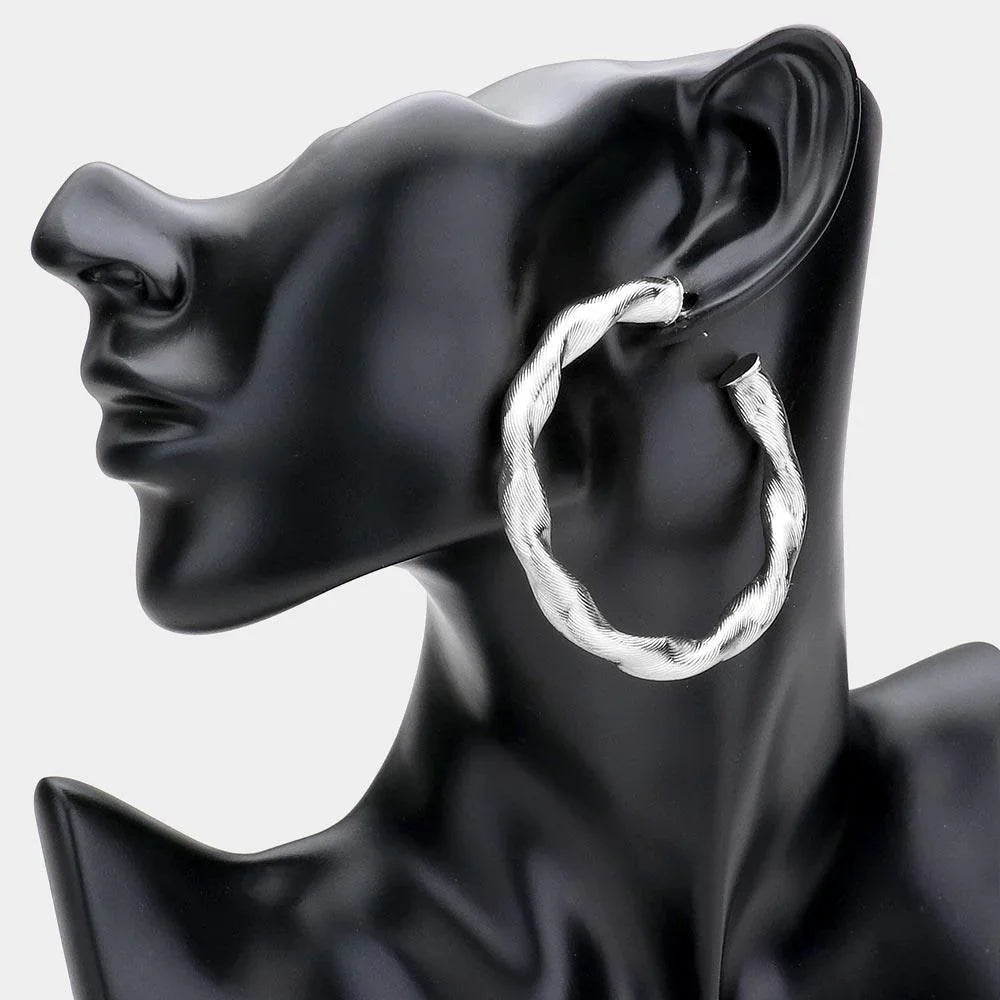 Twisted Metal Half Hoop Earrings - Jewelry Store by Erik Rayo