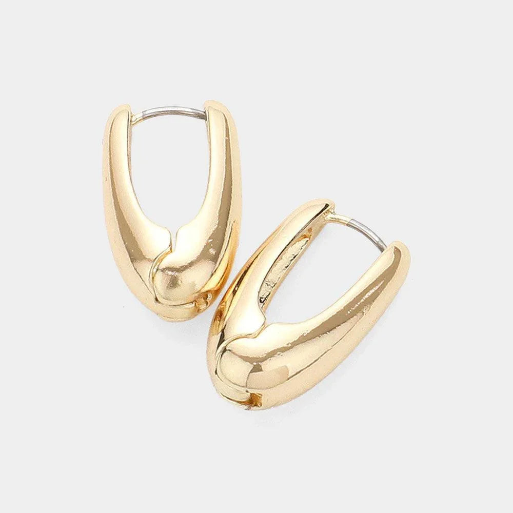 Gold Metal Mini Huggie Hoop Earrings - Jewelry Store by Erik Rayo