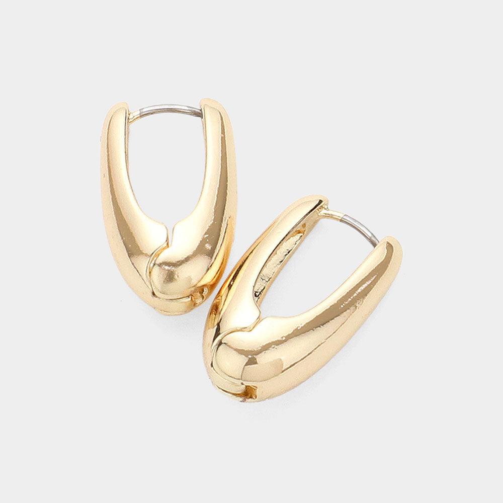 Gold Metal Mini Huggie Hoop Earrings