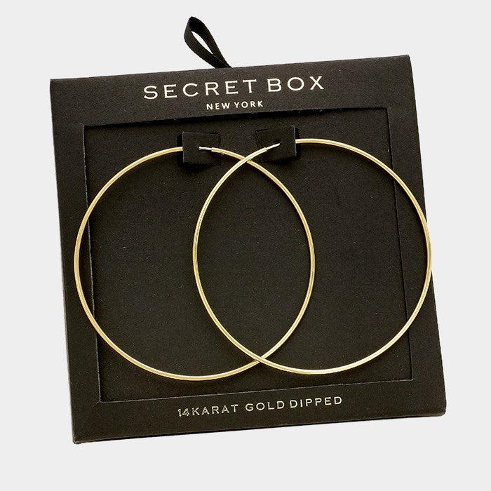Gold Dipped Metal Hoop Earrings - Jewelry Store by Erik Rayo
