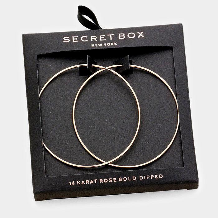 Rose Gold Dipped Metal Hoop Earrings - Jewelry Store by Erik Rayo