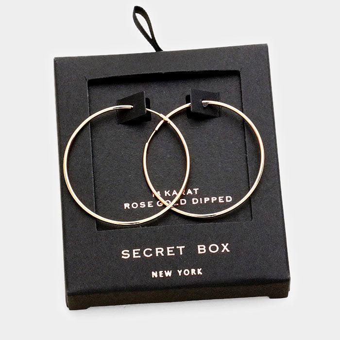 Rose Rose Gold Dipped Hoop Earrings - Jewelry Store by Erik Rayo