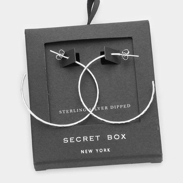 Silver Sterling Silver Dipped metal hoop earrings