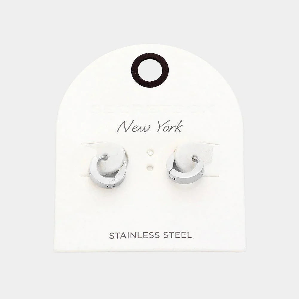 Stainless Steel Mini Hoop Earrings - Jewelry Store by Erik Rayo