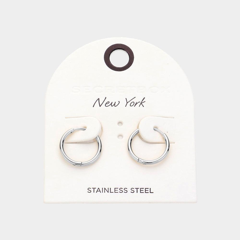 SECET BOX_Stainless Steel Huggie Hoop Earrings