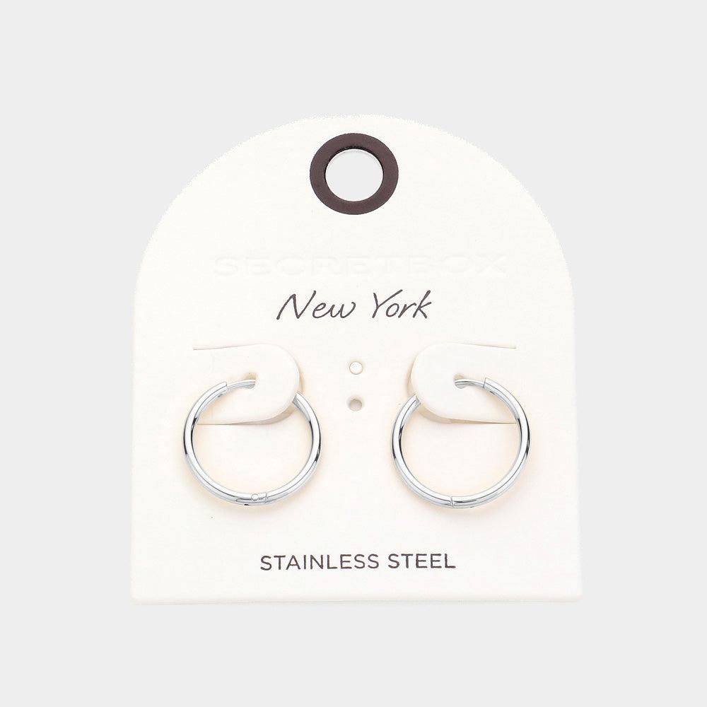 Stainless Steel Huggie  Hoop Earrings