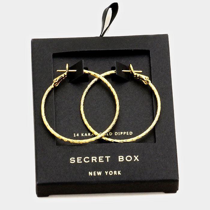 Textured Gold Dipped Hoop Earrings - Jewelry Store by Erik Rayo
