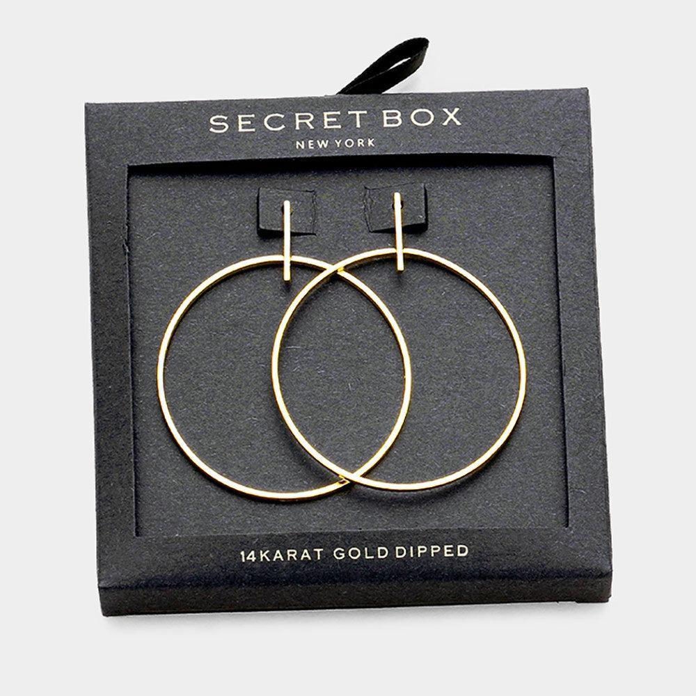 14K Gold Dipped Metal Bar Hoop Earrings - Jewelry Store by Erik Rayo