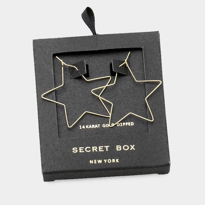 14K Gold Dipped Metal Star Hoop Earrings - Jewelry Store by Erik Rayo