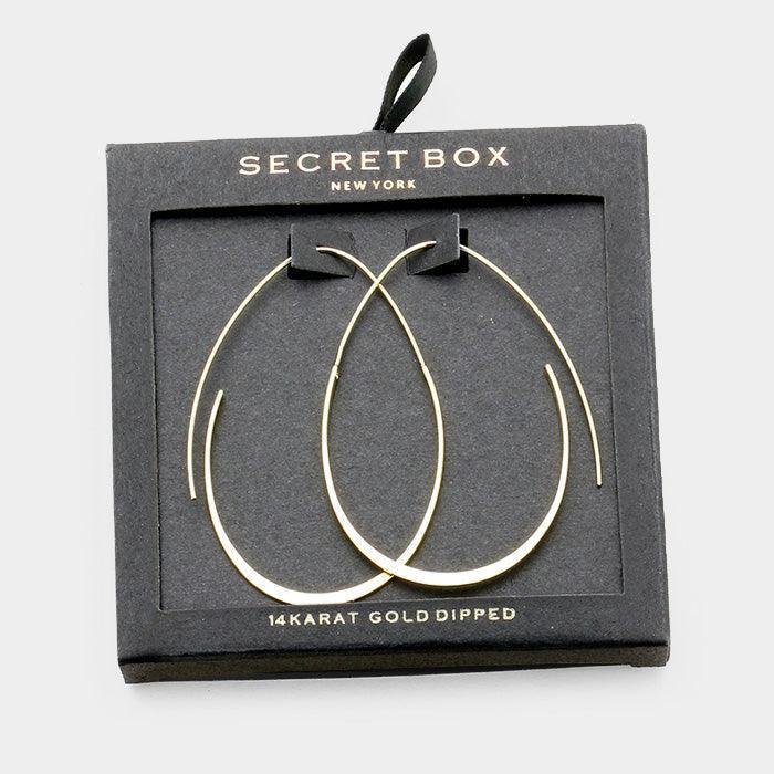 14K Gold Dipped Metal Teardrop Hoop Earrings - Jewelry Store by Erik Rayo