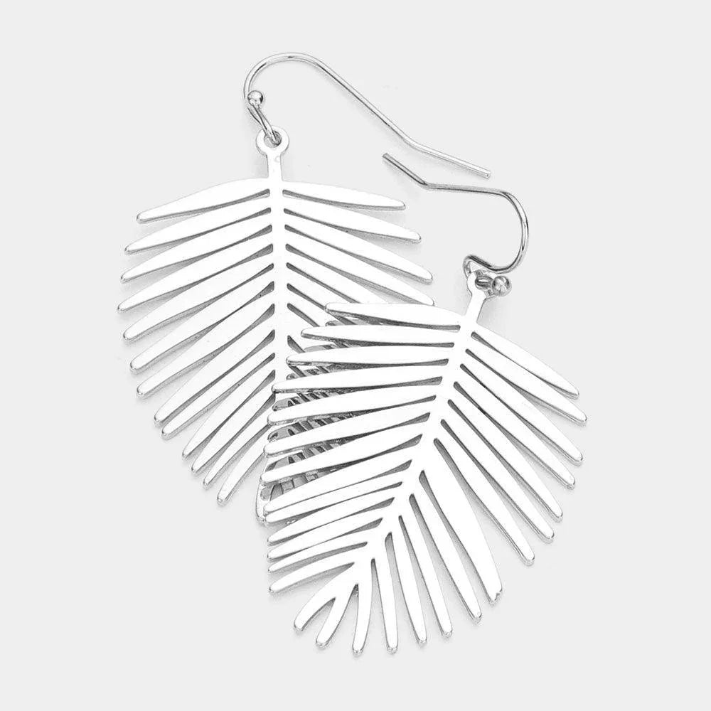 Metal Leaf Dangle Earrings - Jewelry Store by Erik Rayo