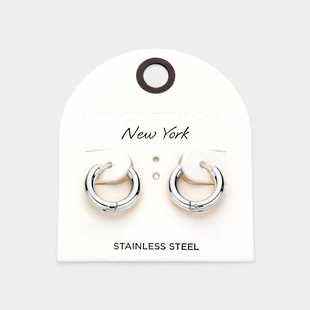 Stainless Steel Huggie Hoop Earrings