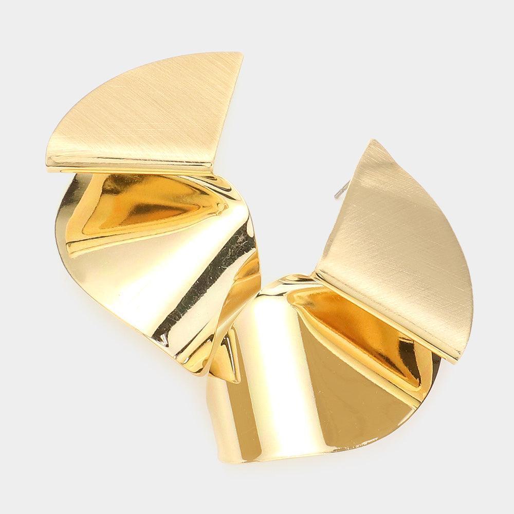 14K Gold Dipped Hypoallergenic Abstract Metal Earrings - Jewelry Store by Erik Rayo