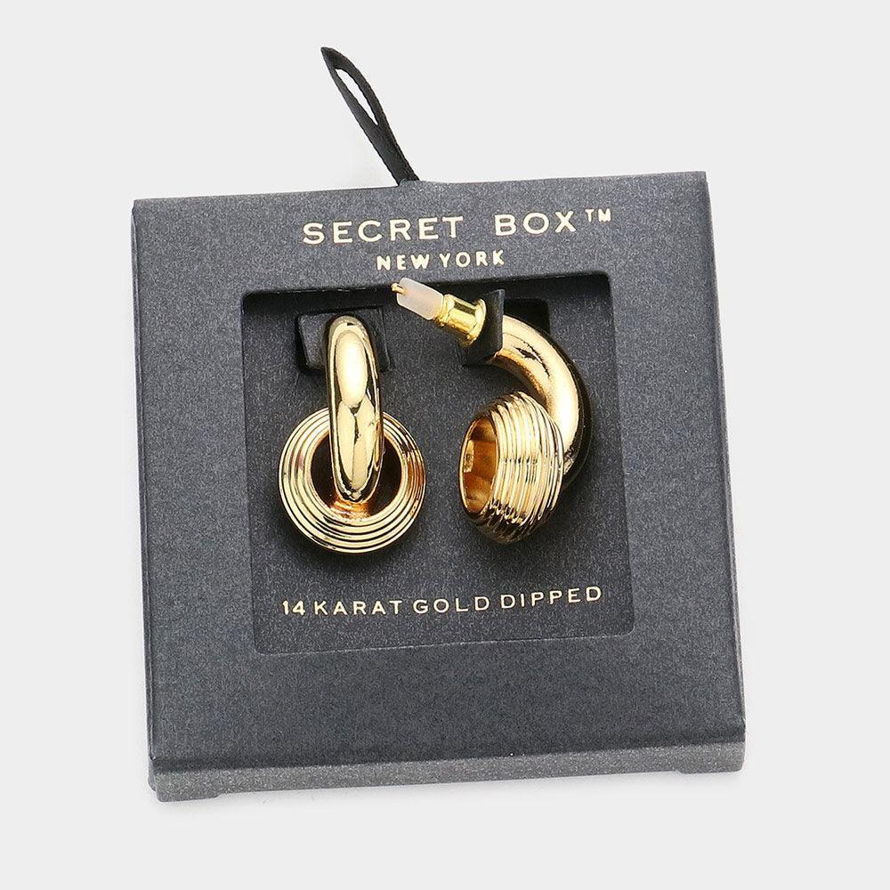 14K Gold Dipped Textured Metal Earrings - Jewelry Store by Erik Rayo