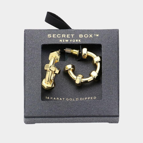 14K Gold Dipped Textured Metal Hoop Earrings - Jewelry Store by Erik Rayo