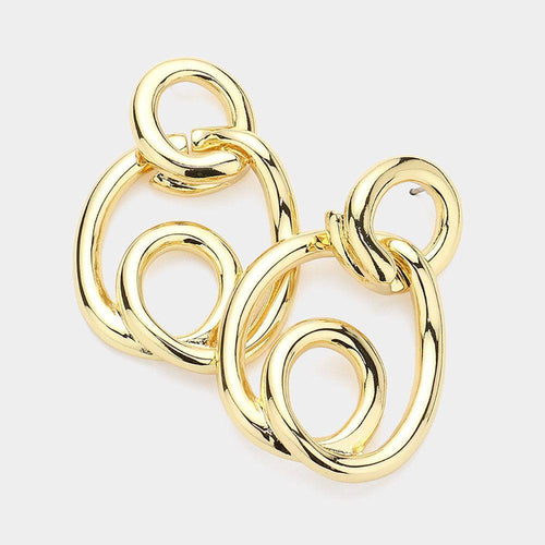 14K Gold Dipped Hypoallergenic Abstract Metal Earrings - Jewelry Store by Erik Rayo