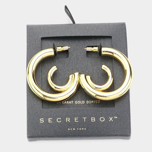 14K Gold Dipped Abstract Metal Hoop Earrings - Jewelry Store by Erik Rayo