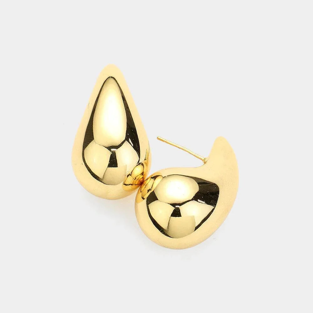 14K Gold Dipped Hypoallergenic Metal Teardrop Earrings - Jewelry Store by Erik Rayo