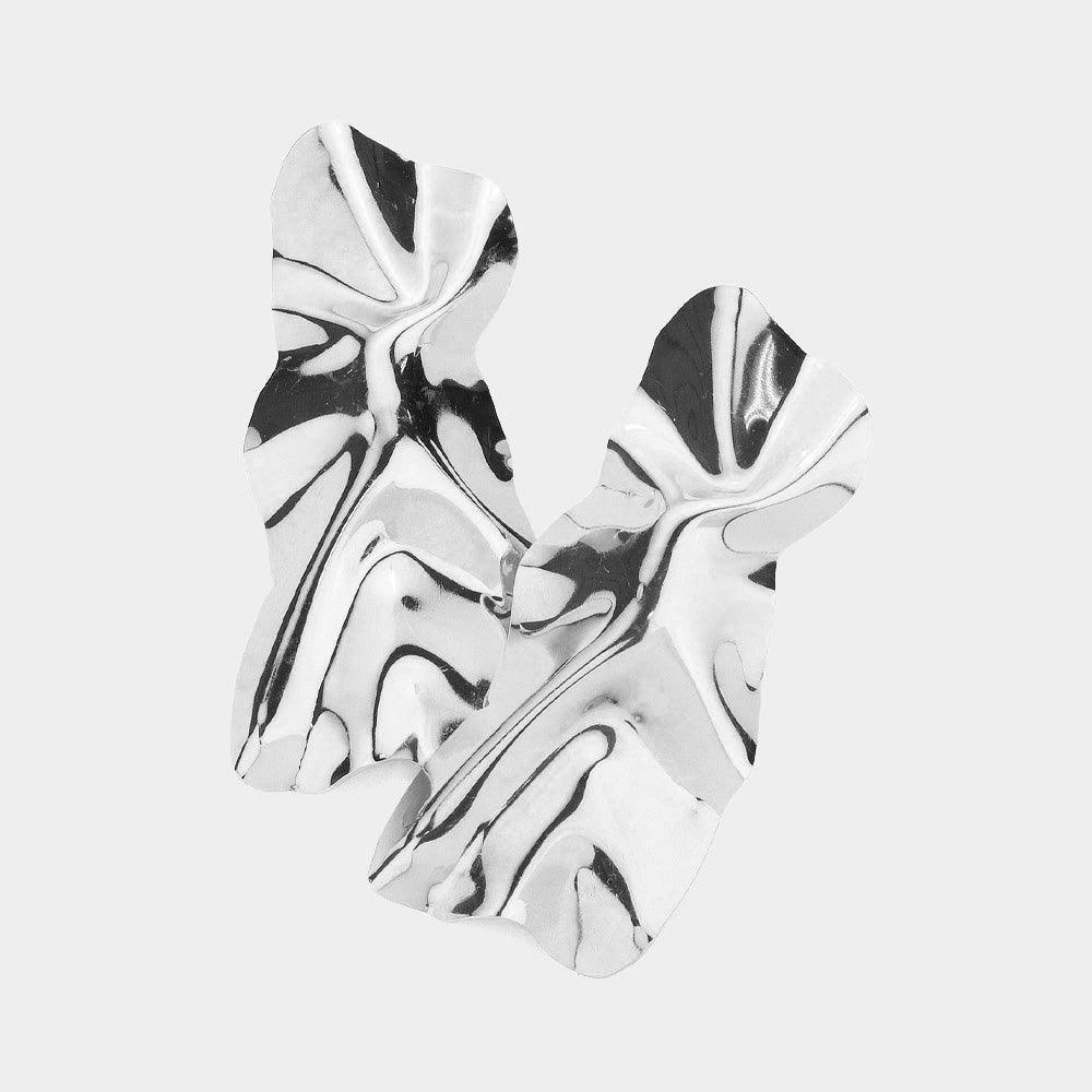 Distorted Abstract Metal Earrings - Jewelry Store by Erik Rayo