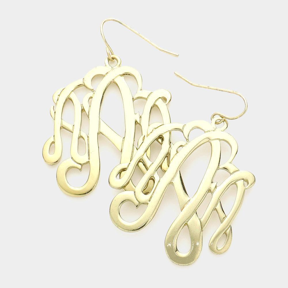 Gold 'A' Monogram earrings - Jewelry Store by Erik Rayo