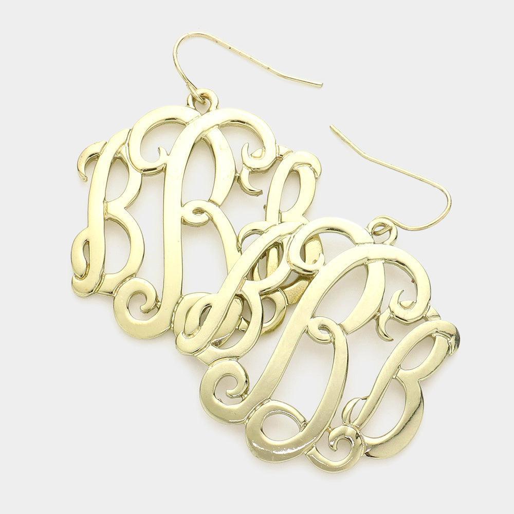 Gold 'B' Monogram earrings - Jewelry Store by Erik Rayo