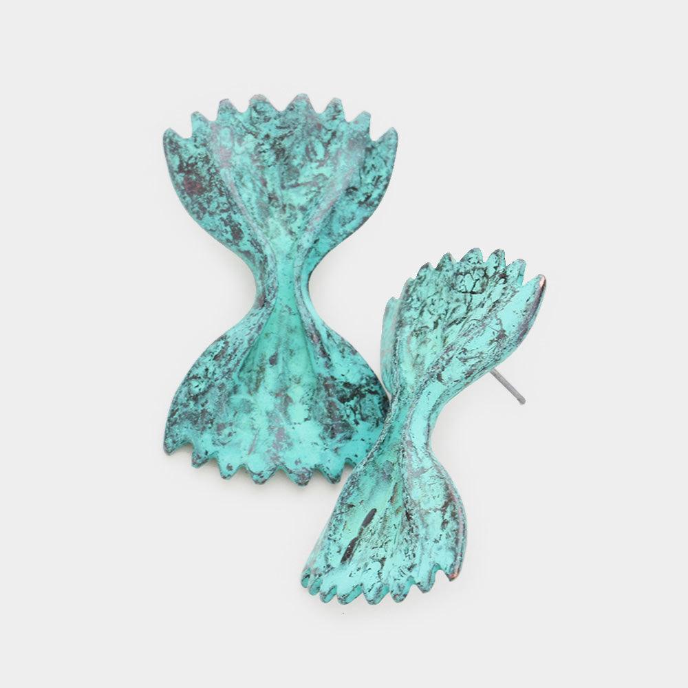 Farfalle Pasta Metal Earrings - Jewelry Store by Erik Rayo