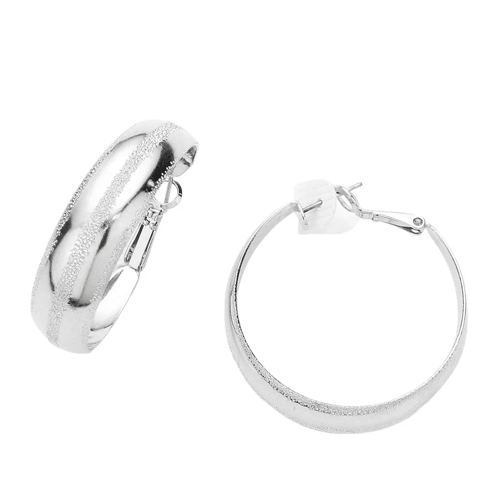 Silver 1.5 Inch Metal Hoop Earrings - Jewelry Store by Erik Rayo