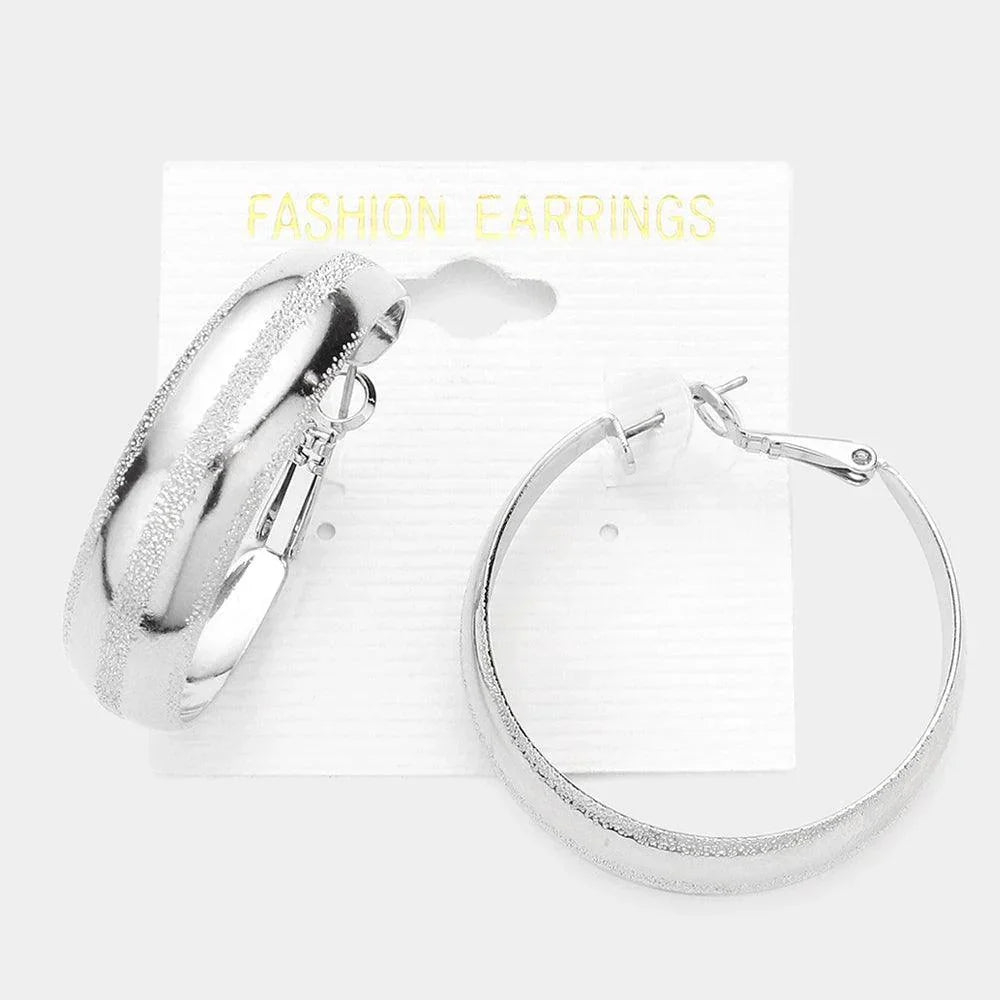 Silver 1.5 Inch Metal Hoop Earrings - Jewelry Store by Erik Rayo