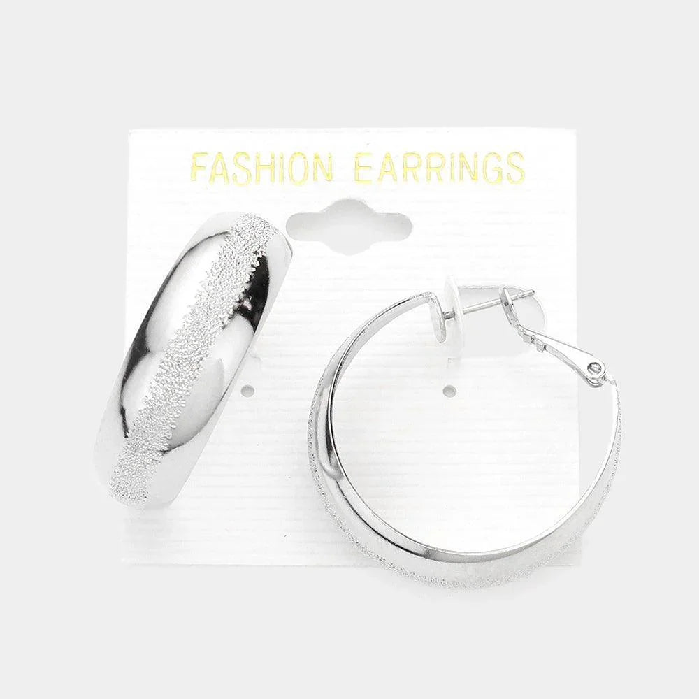 Silver 1.25 Inch Metal Hoop Earrings - Jewelry Store by Erik Rayo