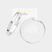 Load image into Gallery viewer, Silver 2 Inch Metal Hoop Earrings
