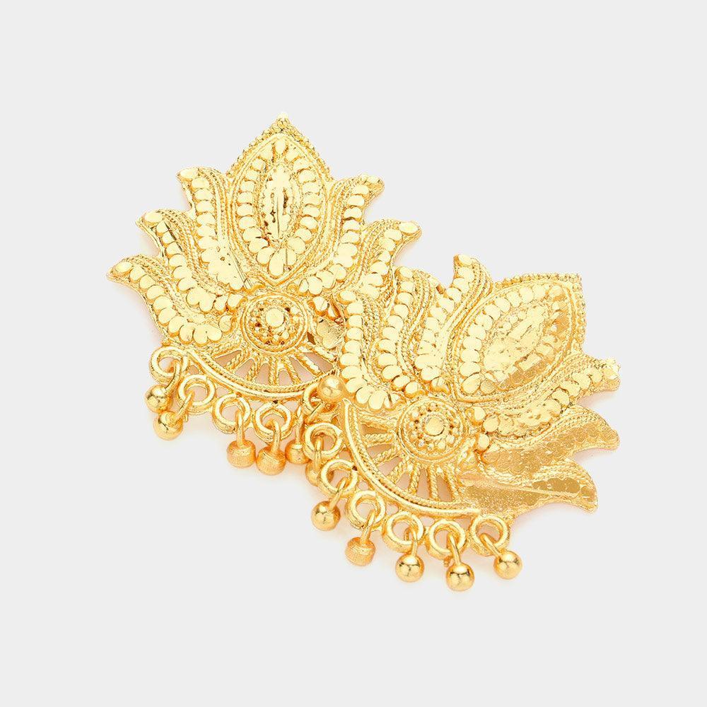 Gold Abstract Metal Earrings