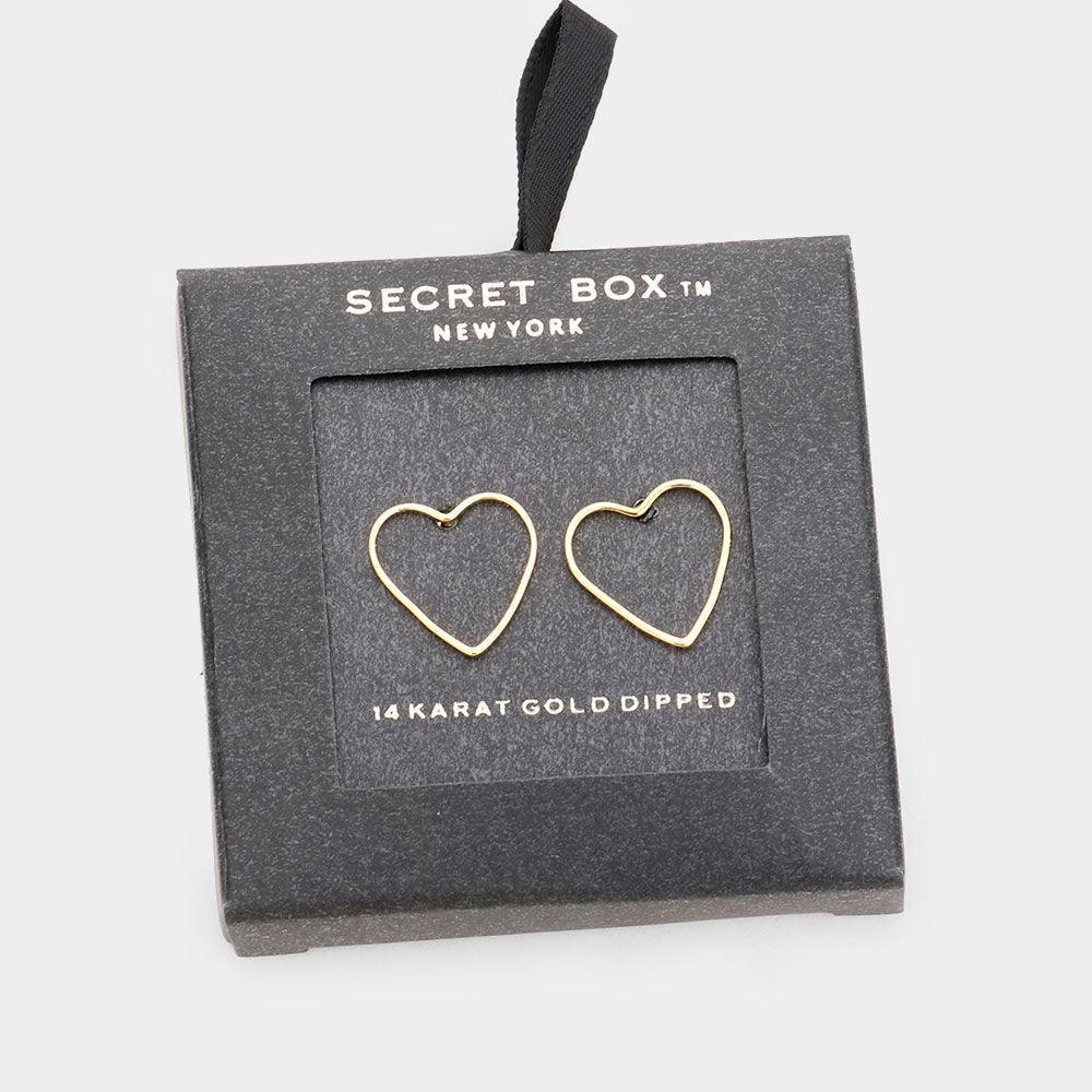 14k Gold Dipped Open Heart Earrings - Jewelry Store by Erik Rayo