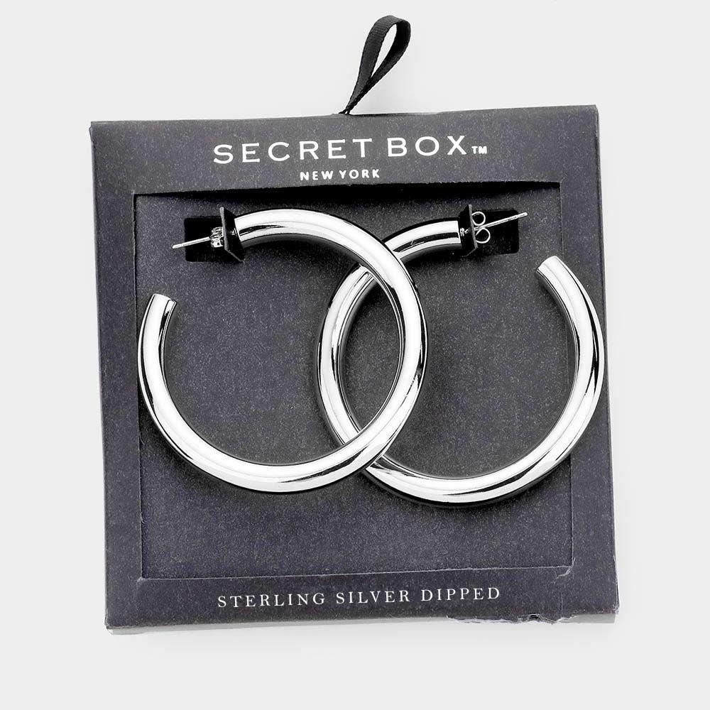 Silver Sterling Silver Dipped Hoop Earrings - Jewelry Store by Erik Rayo