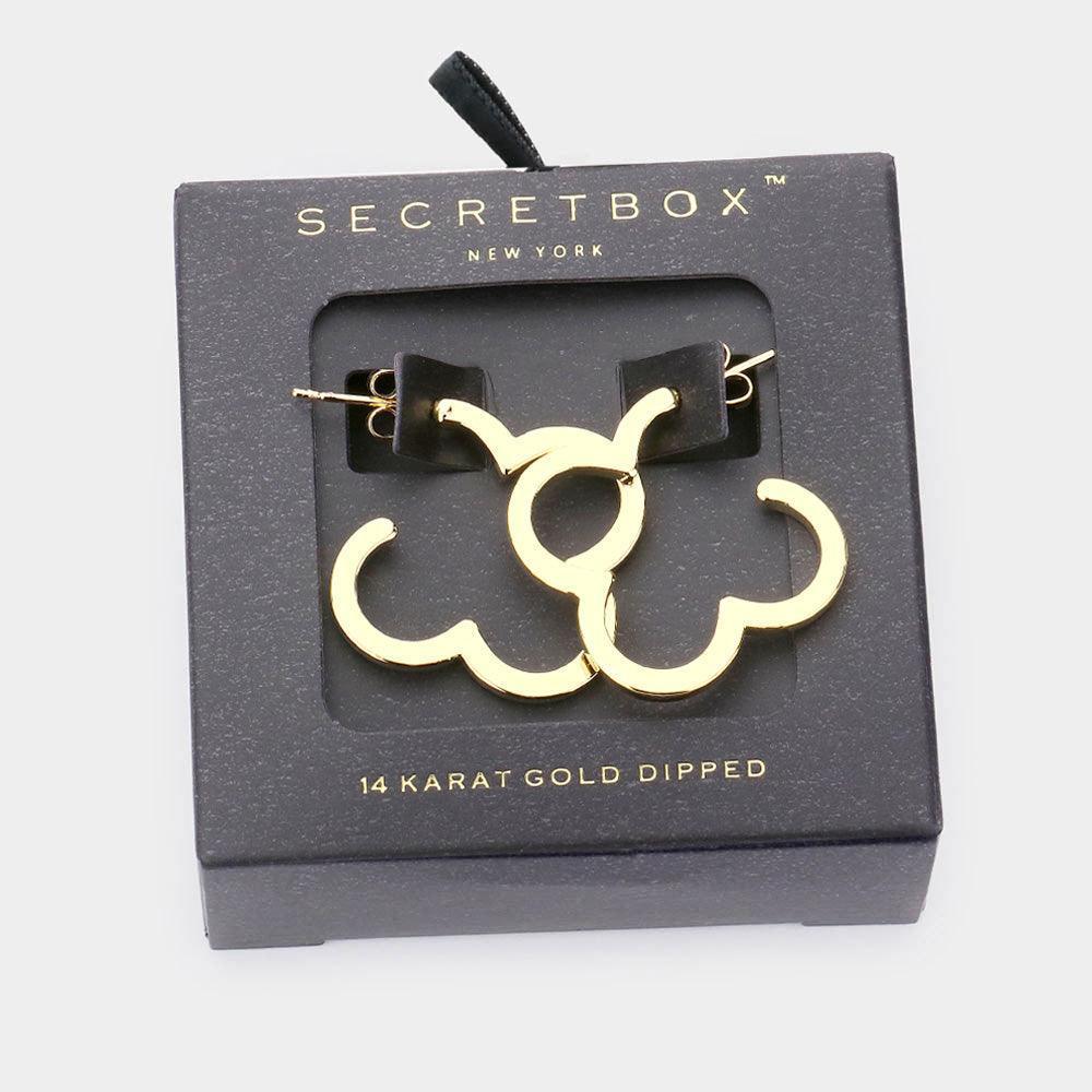 14K Gold Dipped Metal Quatrefoil Hoop Earrings - Jewelry Store by Erik Rayo