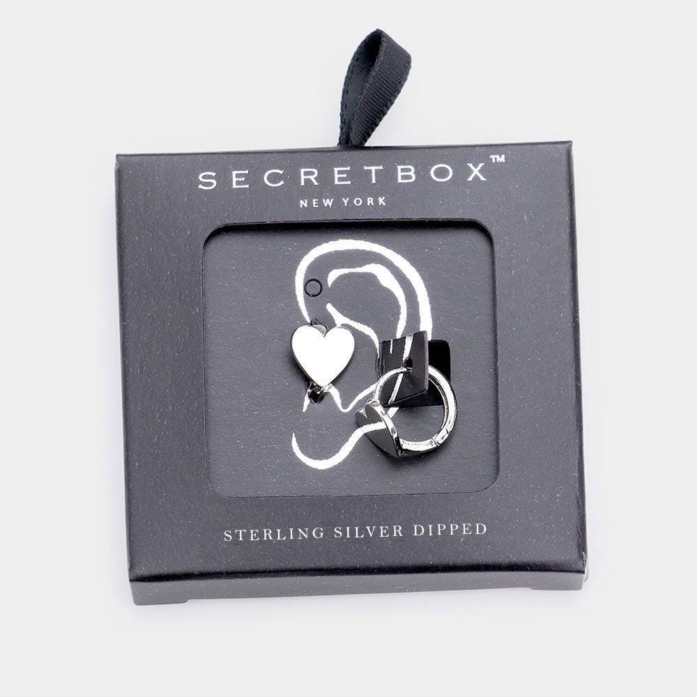 Silver Sterling Silver Dipped Heart Hoop Earrings - Jewelry Store by Erik Rayo