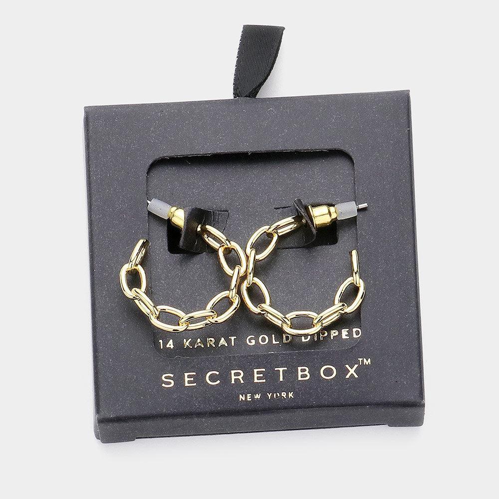 14K Gold Dipped Chain Link Hoop Earrings - Jewelry Store by Erik Rayo