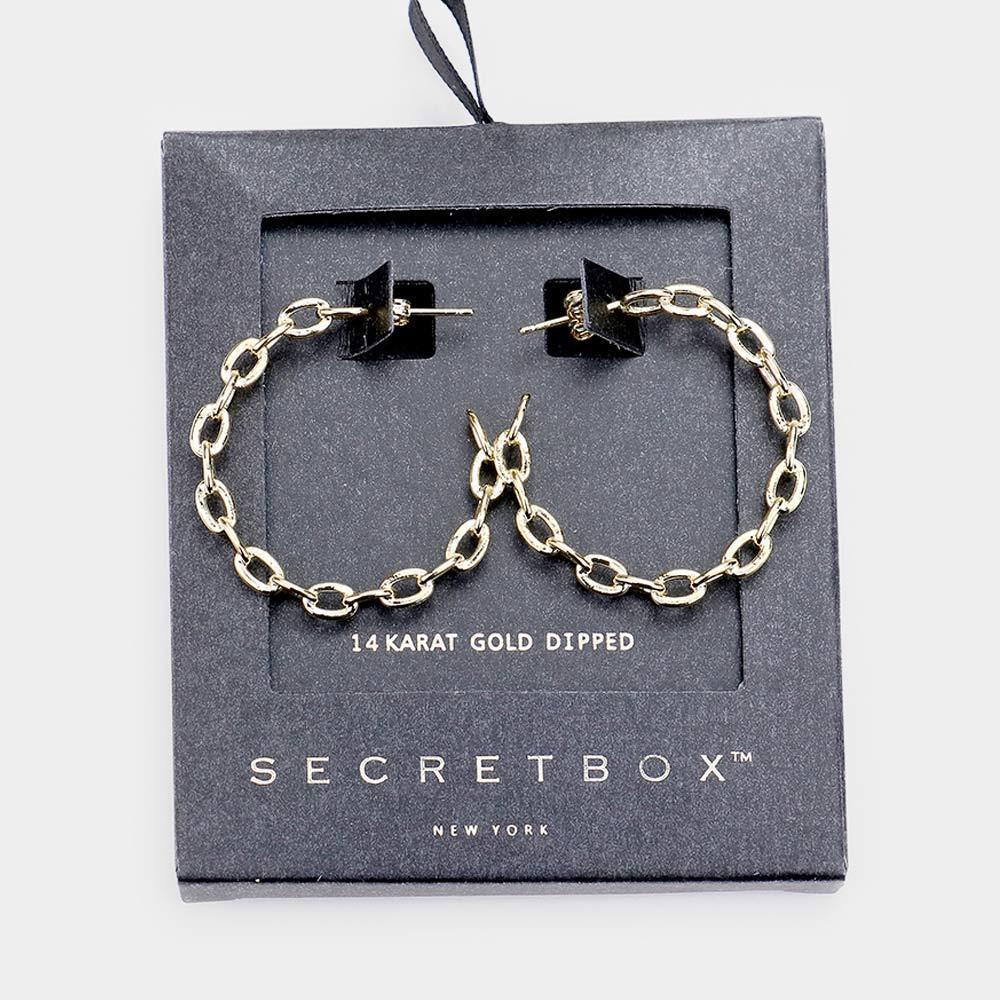 14K Gold Dipped Chain Hoop Earrings - Jewelry Store by Erik Rayo