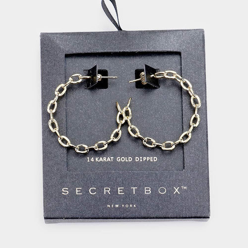 14K Gold Dipped Chain Hoop Earrings - Jewelry Store by Erik Rayo