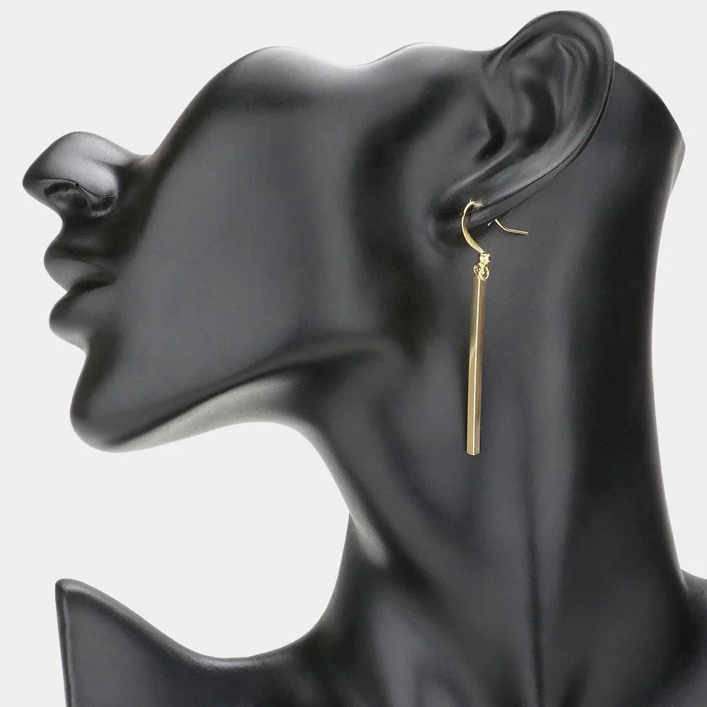 14K Gold Dipped Metal Rectangle Dangle Earrings - Jewelry Store by Erik Rayo