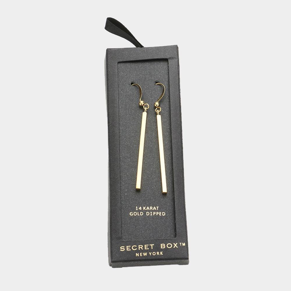 14K Gold Dipped Metal Rectangle Dangle Earrings - Jewelry Store by Erik Rayo