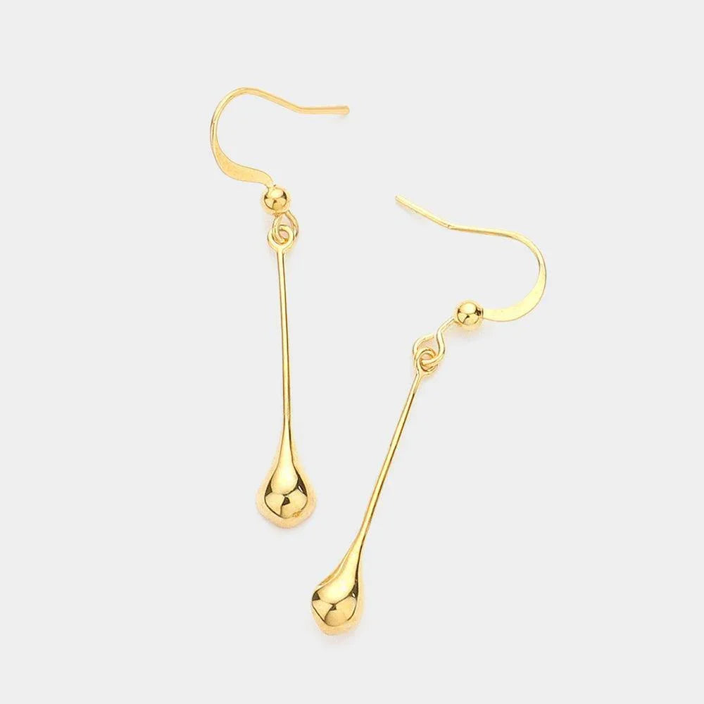 14K Gold Dipped Metal Teardrop Dangle Earrings - Jewelry Store by Erik Rayo